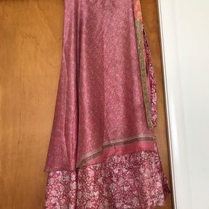 100% silk wrap around skirt